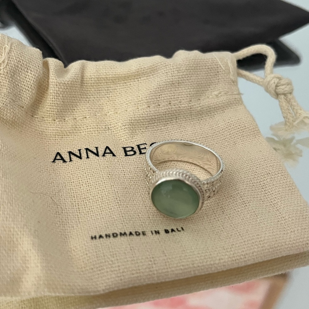 Anna Silver Ring with Green Stone